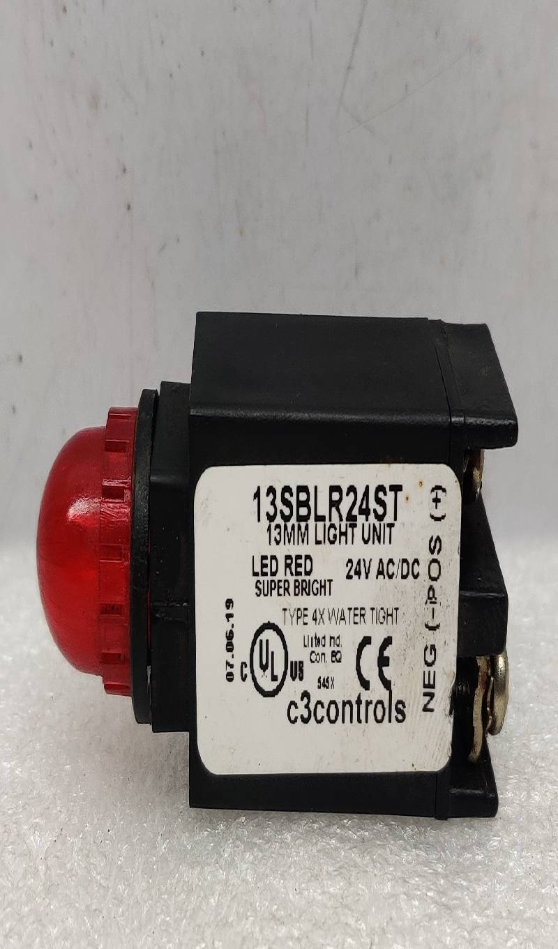 C3 CONTROLS 13SBLR24ST 13MM LIGHT UNIT LED RED 24V AC/DC
