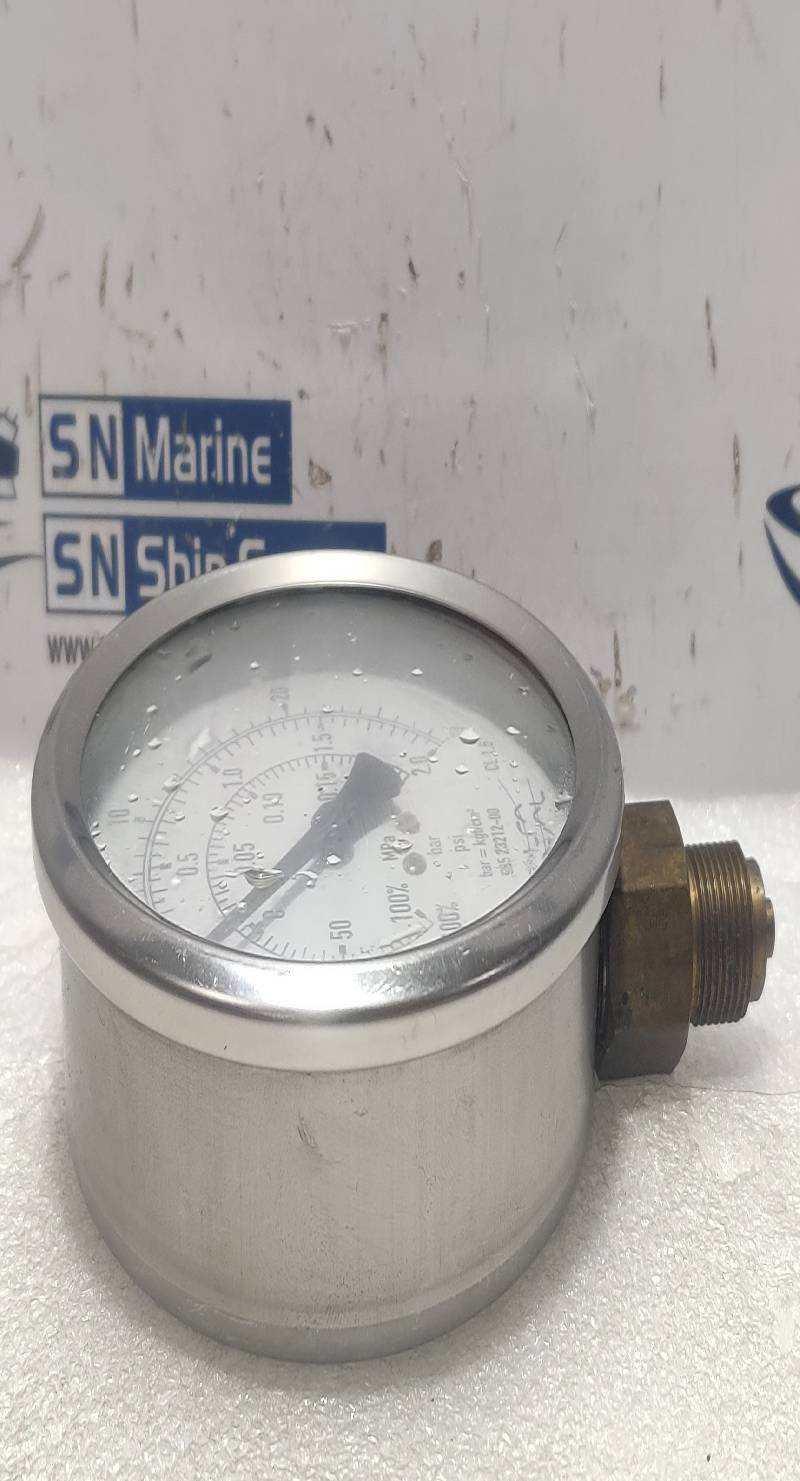 Alfa Laval 985 23212-00 Compound Pressure Gauge 9852321200 -100% -2BAR / -100 To 0.20 MPa -100 To 2.0BAR -100 To 29 PSI BAR=KGF/CM2 CL.1.6   