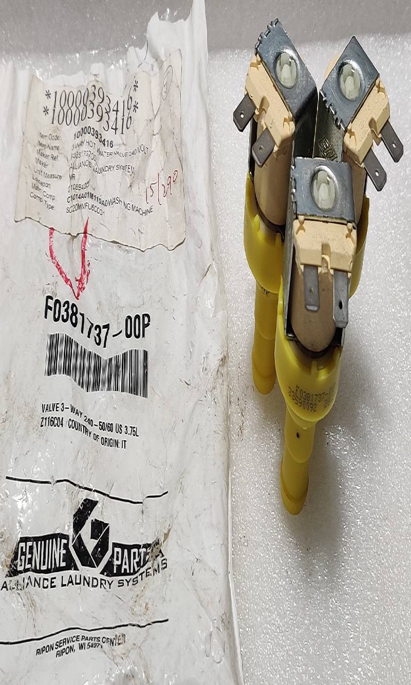 Alliance Laundry F0381737-00P 3 Way Hot Water Solenoid Valve 240V 50/60Hz