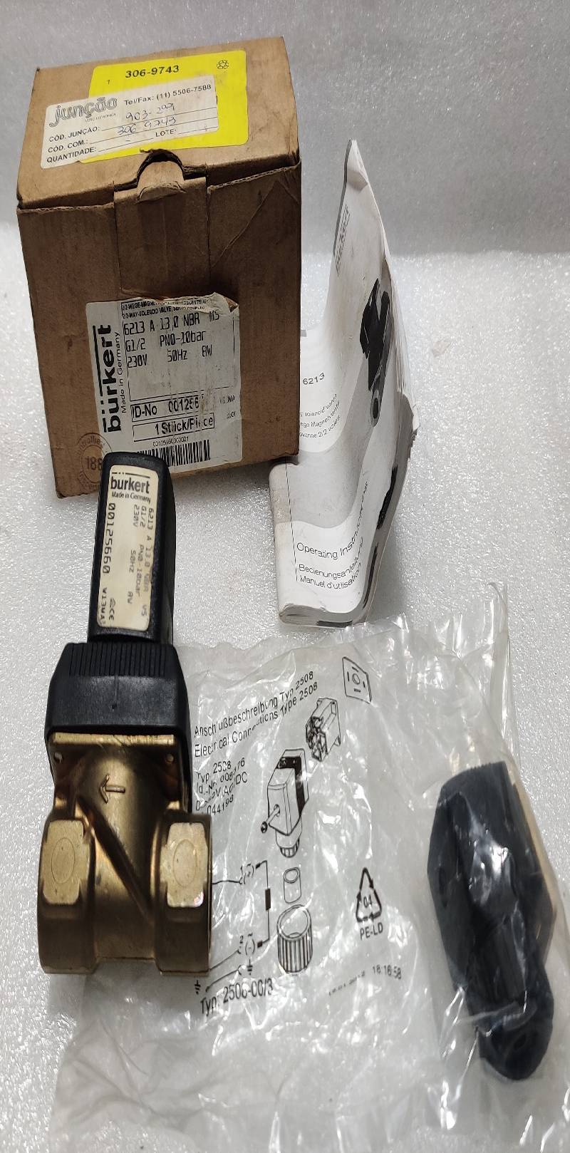 Burkert 6213 A 13,0 NBR MS Solenoid Valve 00125660 RS 306-9743