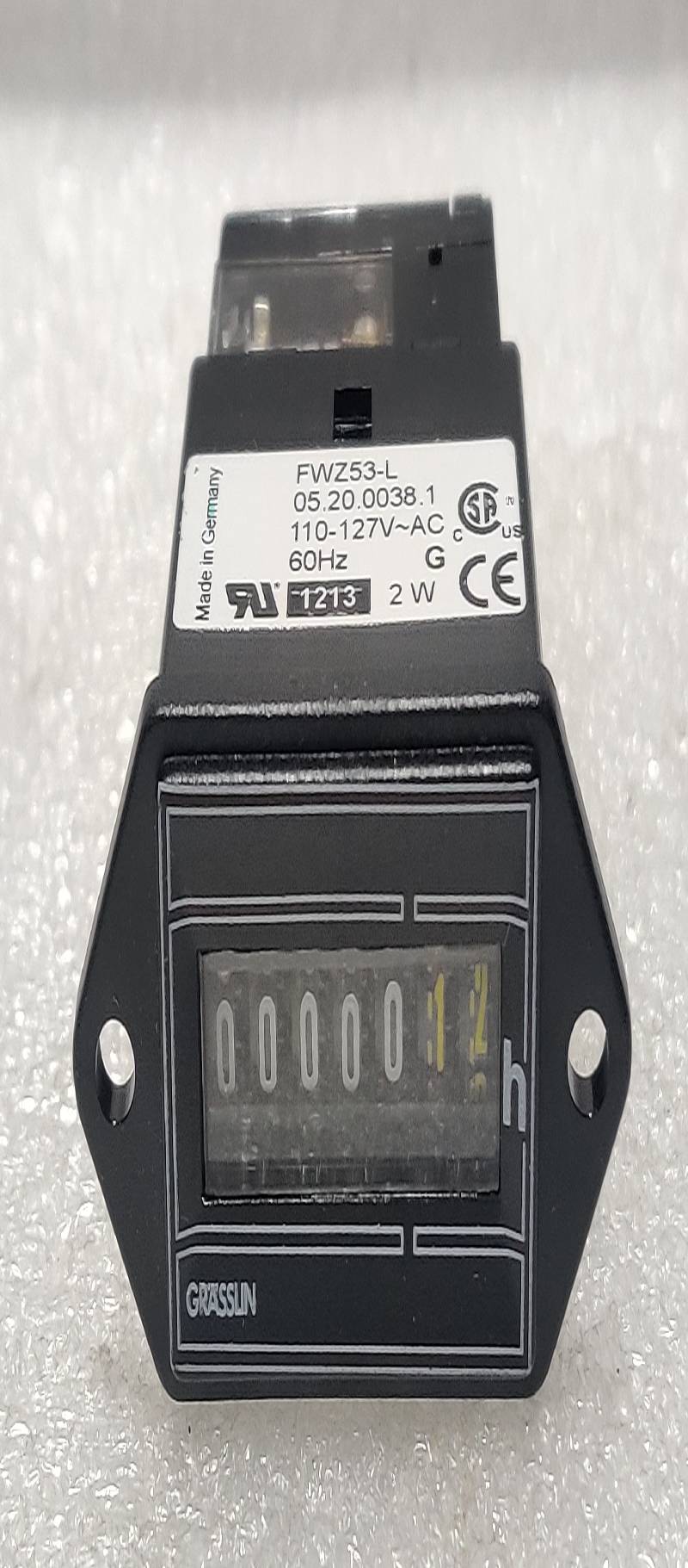 Grasslin FWZ53-L Hour Meter Voltage 115V 60Hz Qiuncy 110871120