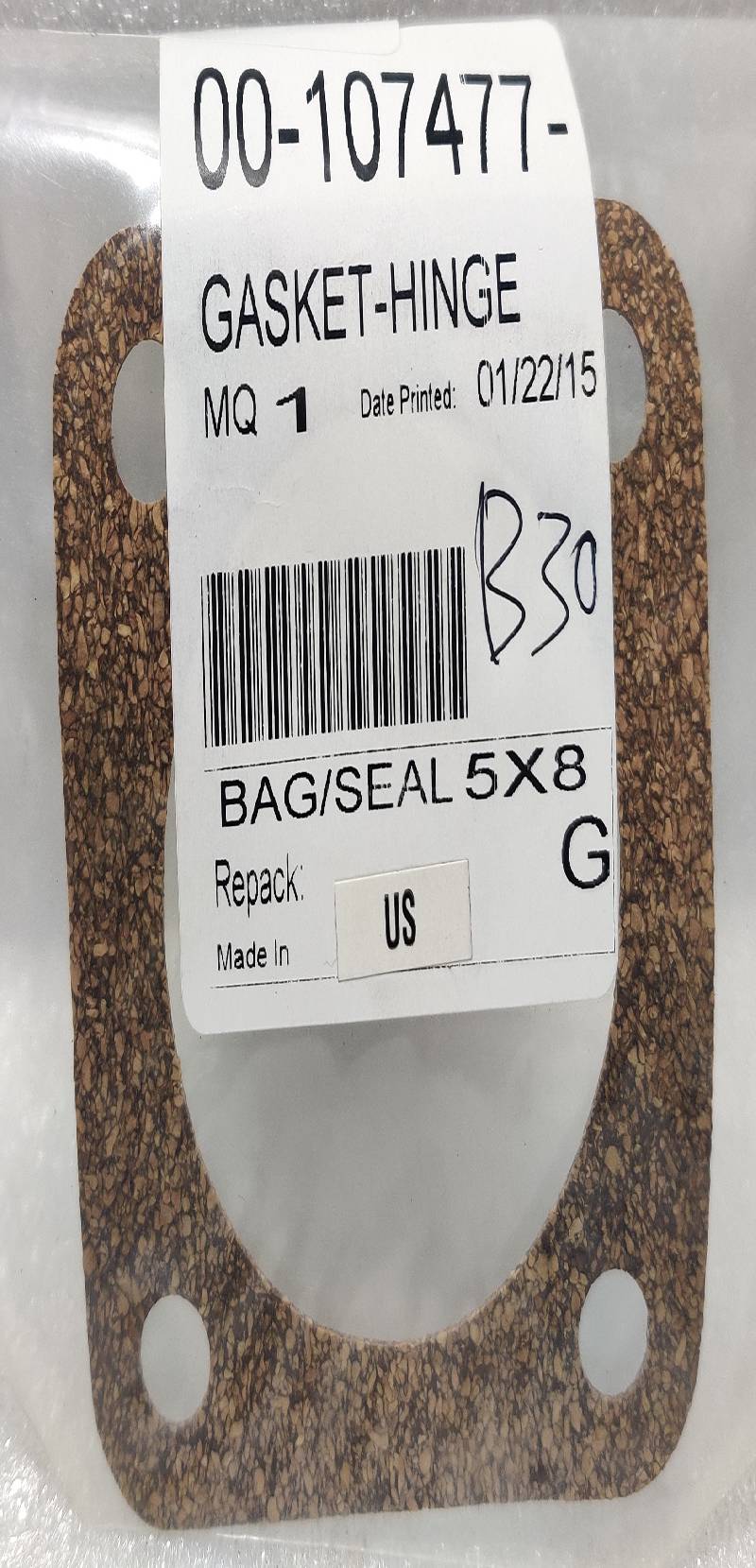 Hobart 00-107477 Gasket-Hinge
