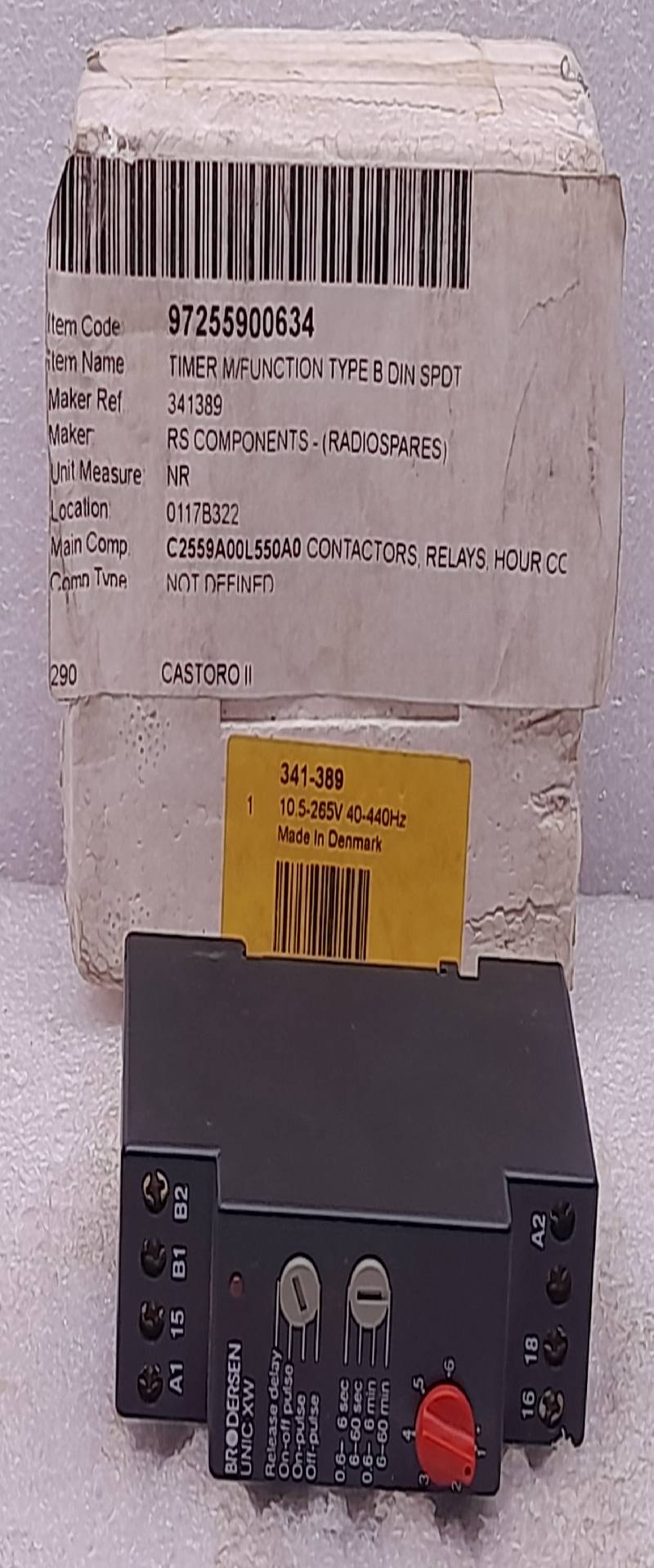 Brodersen UNIC XW Multi-Function Time Relay 10.5-265V 40-440Hz RS 341389