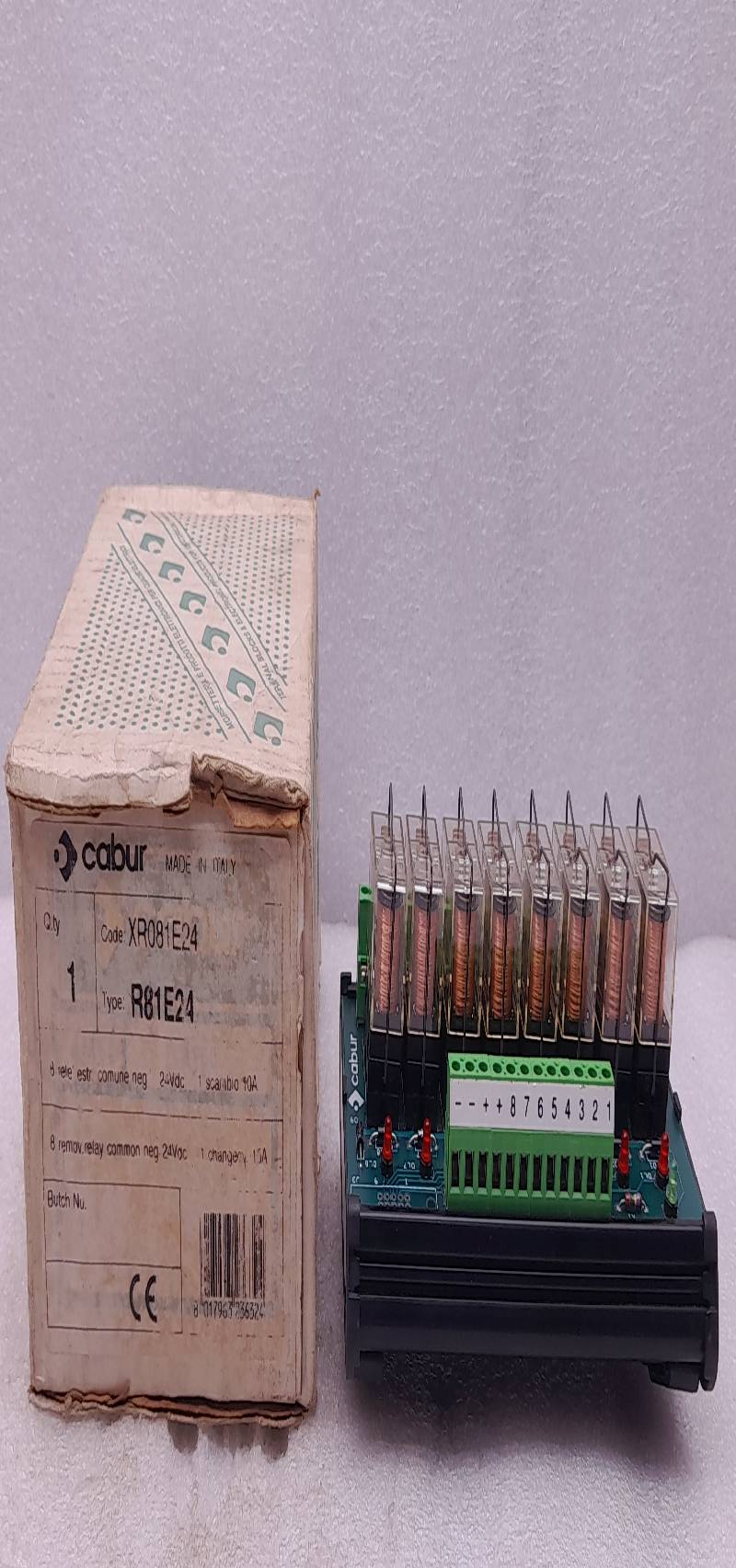 Cabur XR081E24 Relay Interface Module 8Channel 24Vdc 250Vac