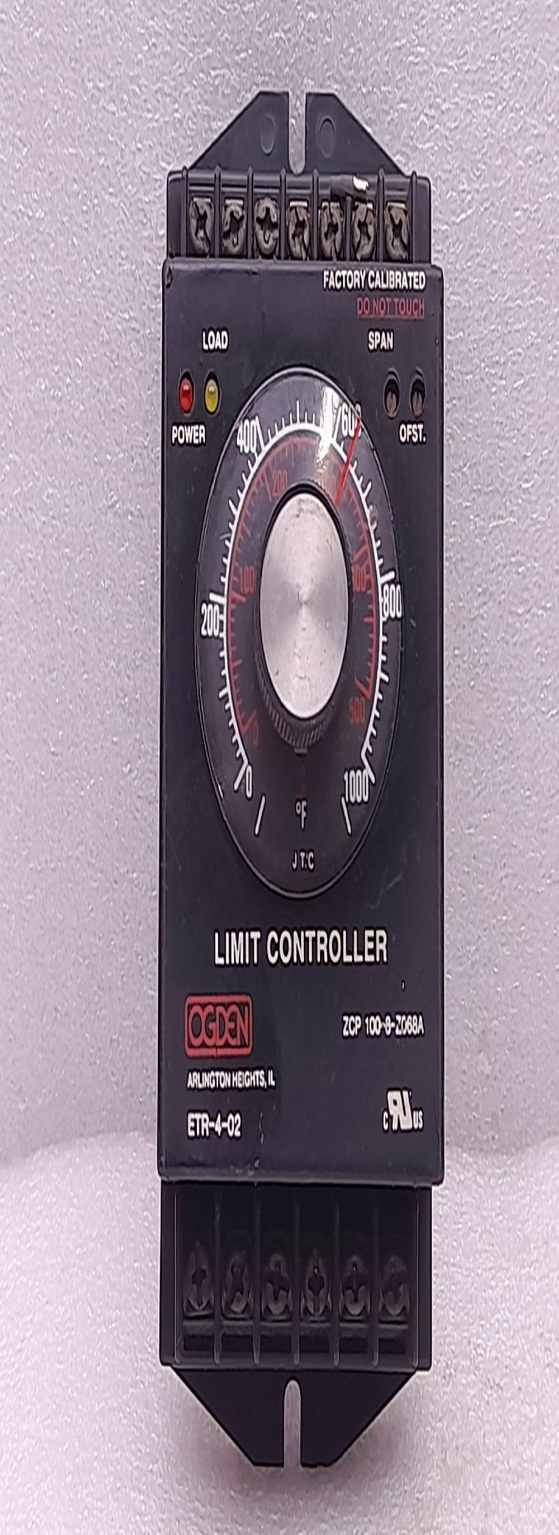 Ogden ETR-4-02 Temperature Controller ZCP100-8-Z068A 0-1000F