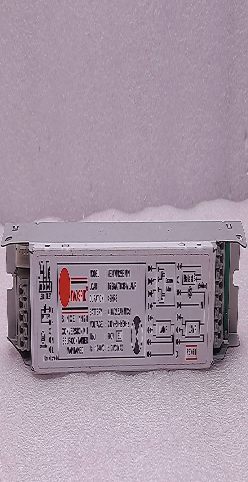 MEM-M-128E MINI  Load T5 28W/T8 36W LAMP  Duration 2HRS  Battery 4.8V 2.5AH
