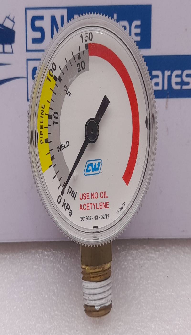 Cigweld Comet 301932-03-02/12 Pressure Gauge 1/4NPT