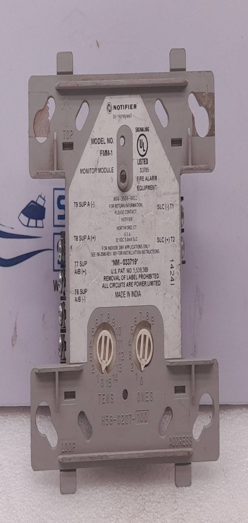 Honeywell Notifier FMM-1 Monitor Module U.S PAT NO 5,539,389
