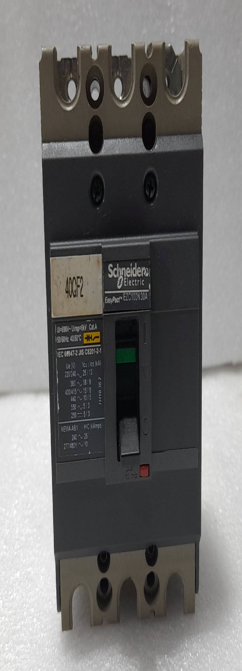 Schneider Electric EZC100N EasyPact Circuit Breaker 30A Ui= 690V~Uimp=6kV Cat. A Merlin Gerin