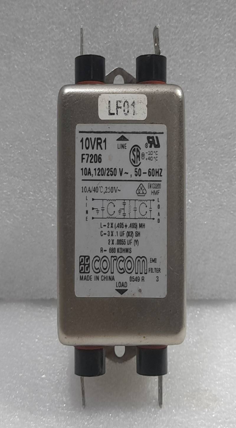 CORCOM 10VR1 EMI Filter 10A, 120/250V 50/60Hz F7206