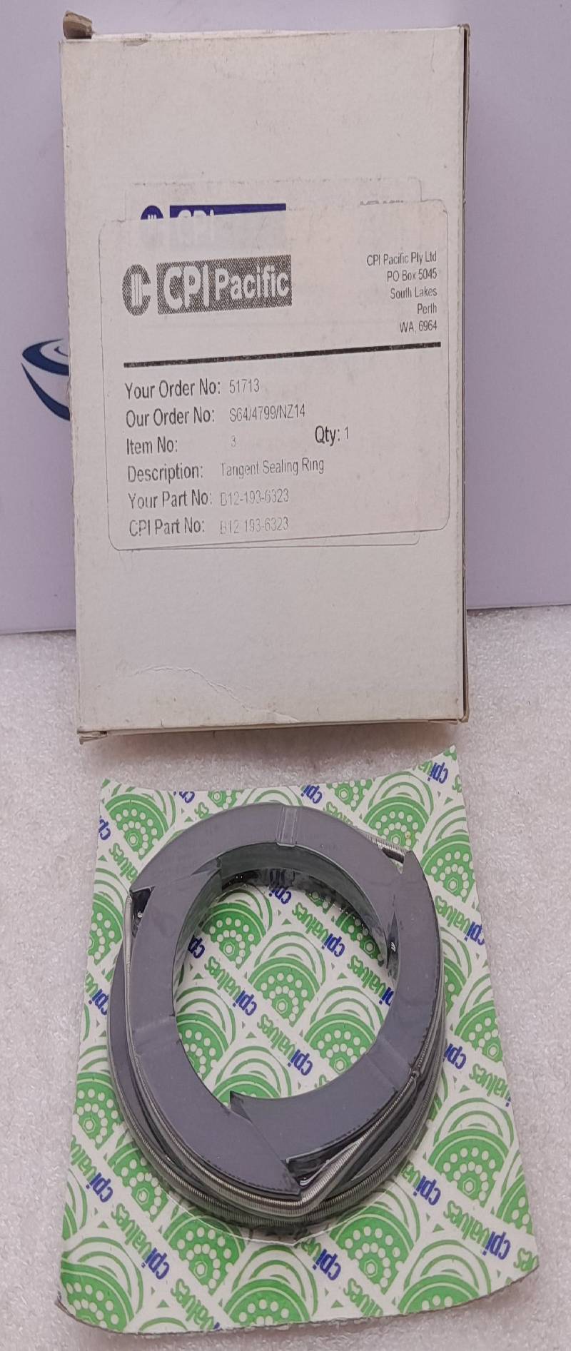 CPI Pacific B12-193-6323 Tangent Sealing Ring 7PCs In Lot