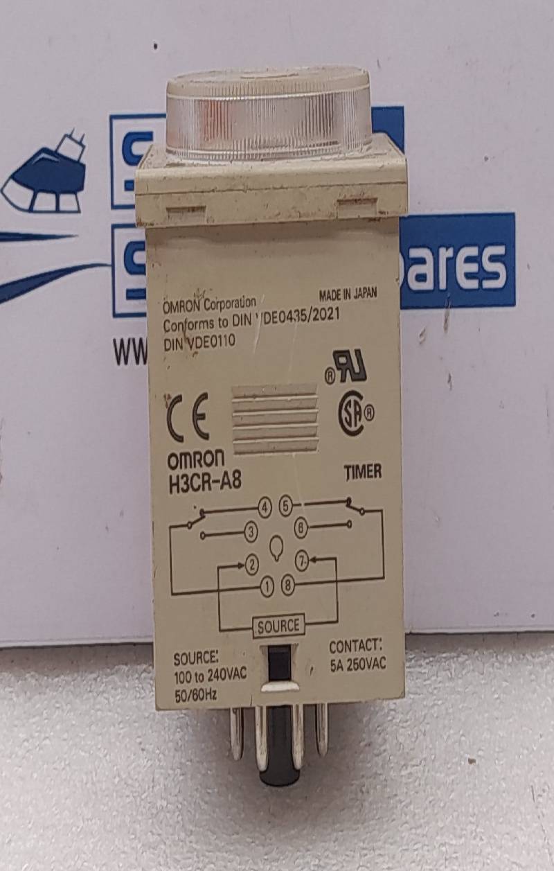 Omron H3CR-A8 Timer 100 To 240VAC 50/60Hz Contact 5A 250VAC