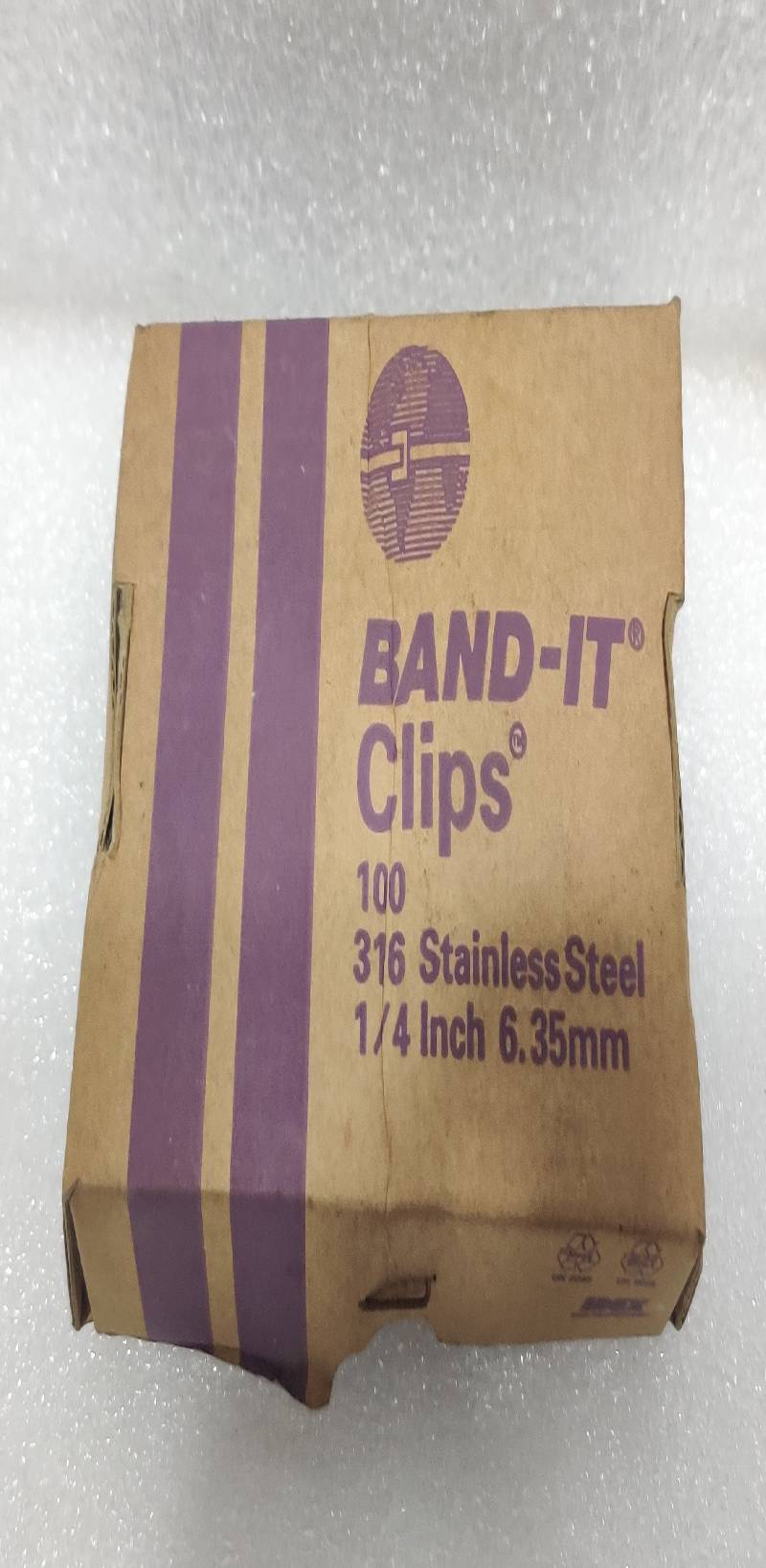BAND-IT clips 316stainless steel ¼ inch 6.35mm 