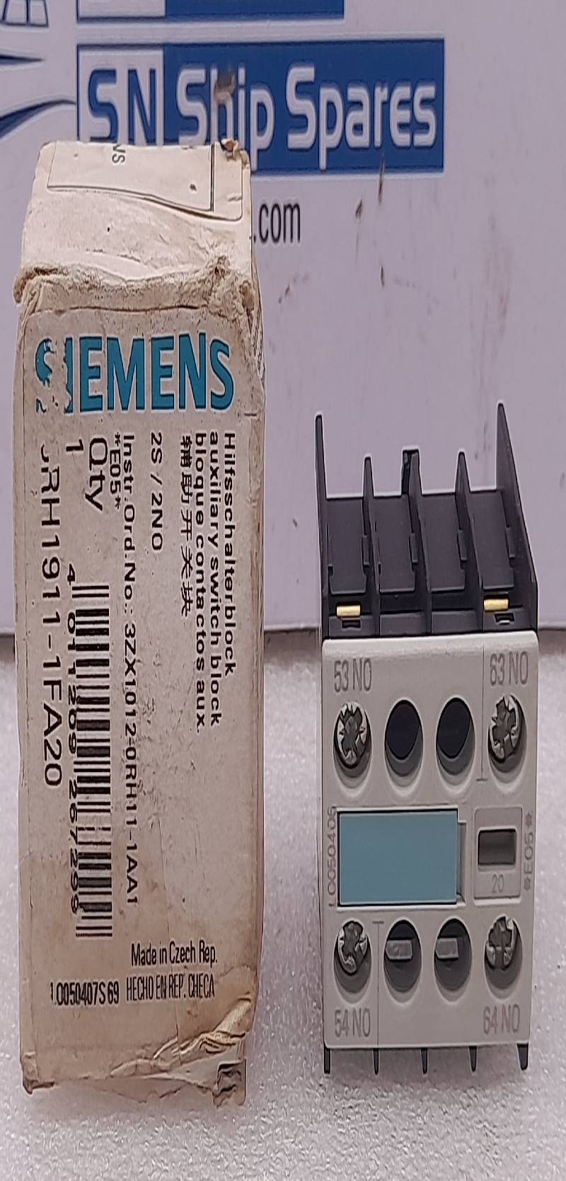 Siemens 3RH1911-1FA20 Auxiliary Switch Block 2S/2NO RS 243-7511
