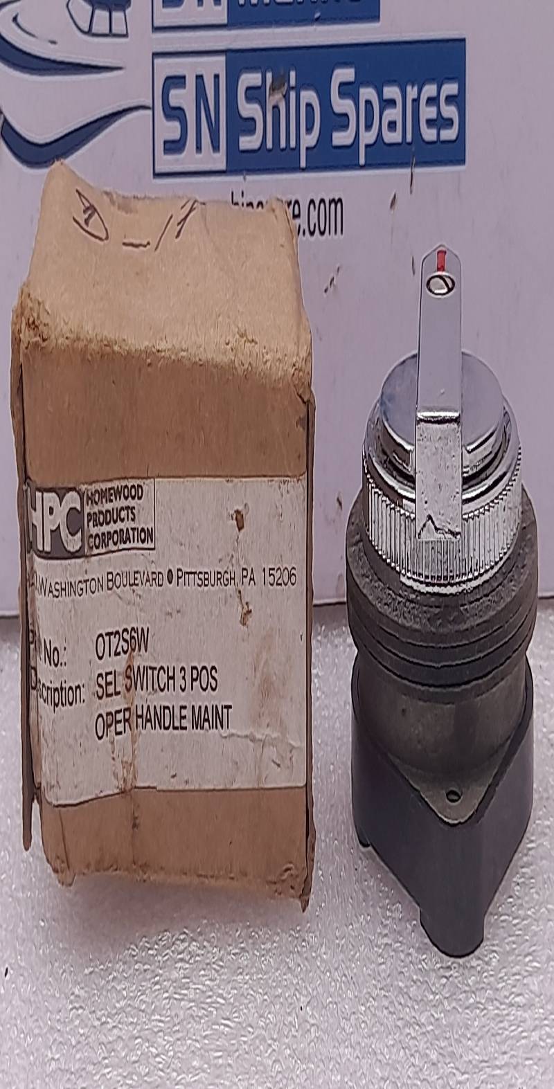 Homewood Products OT2S6W Selector Switch 3Pos Oper Handle Maint