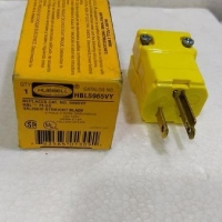 HUBBELL WIRING DEVICE-KELLEMS HBL5965VY 3 Wire Commercial Straight Blade Plug