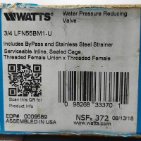 Watts 3_4 LFN55BM1-U Water Pressure Reducing Valve
