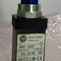 Allen Bradley Pilot Light Type 4, 13 - 800T-QS24 - 24V AC/DC Lamp No.757 Blue