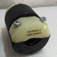 Hubbell HBL5666C NEMA 6-15P 15A - 250VAC AC Plug - Cord Grip 316-0199