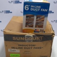 Suncourt DB200 Inductor 6” In-Line Duct Fan 120VAC 60Hz 0.35A